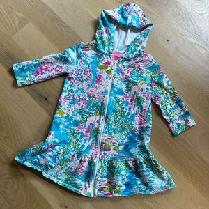 Lily Pulitzer Girls Swim Coverup with hood / Size Medium (6/7)